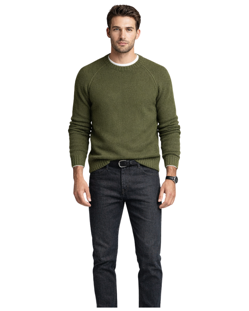 Niclas Maglione Bărbați Guler Rotund – Pulover Moale Elegant Stil Clasic Casual