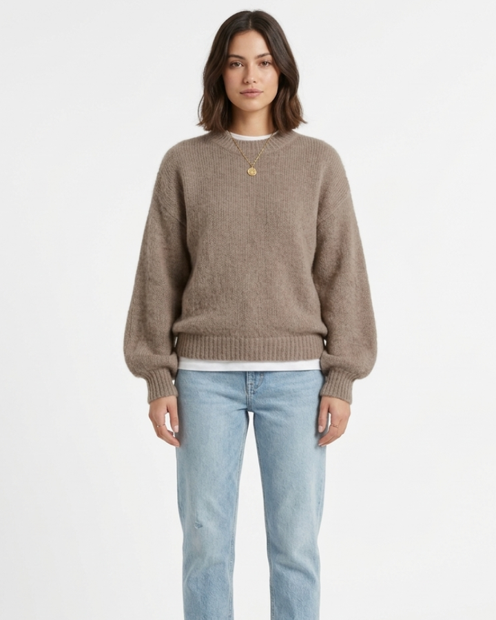 Gigi Maglione Donna Oversize – Pulover cu dungi și mâneci bufante moi