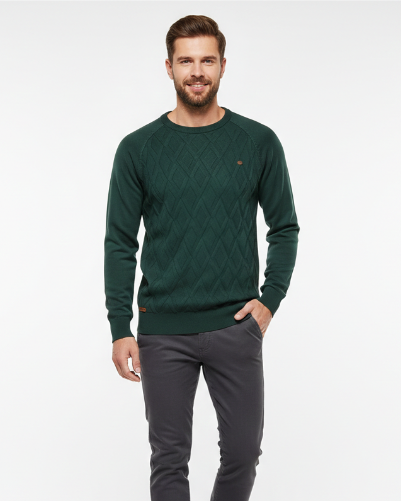 Clay Maglione Uomo in Maglia – Motivo a Rombi Elegante e Traspirante