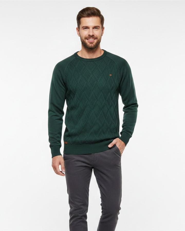 Clay Maglione Uomo in Maglia – Motivo a Rombi Elegante e Traspirante