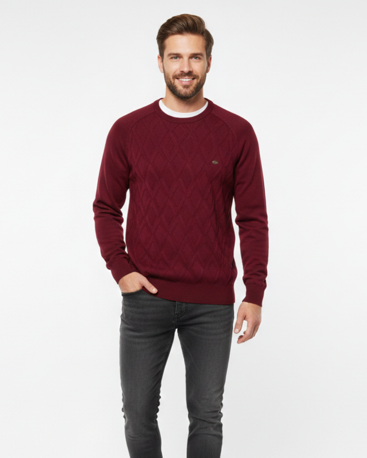 Clay Maglione Uomo in Maglia – Motivo a Rombi Elegante e Traspirante