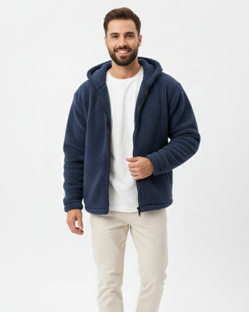 Cedric Felpa Termica Uomo con Zip e Cappuccio – Calda, Confortevole e Sportiva