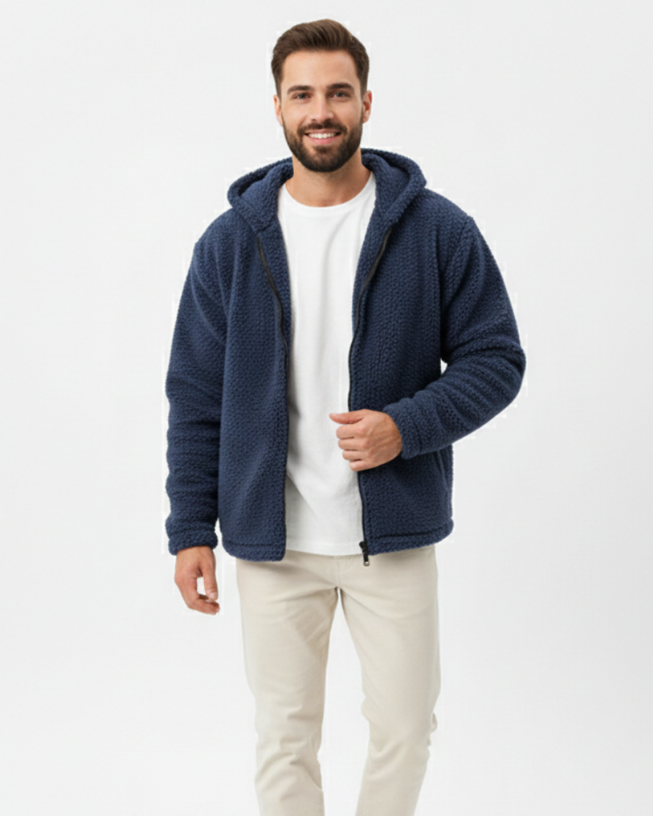 Cedric Felpa Termica Uomo con Zip e Cappuccio – Calda, Confortevole e Sportiva