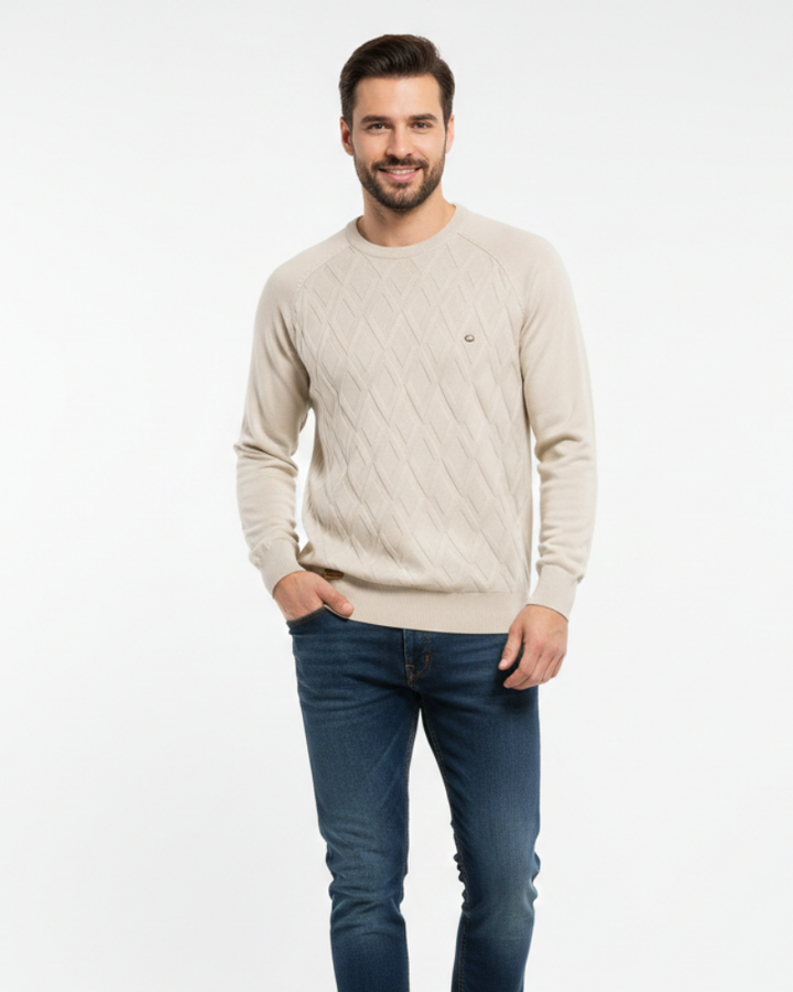 Clay Maglione Uomo in Maglia – Motivo a Rombi Elegante e Traspirante