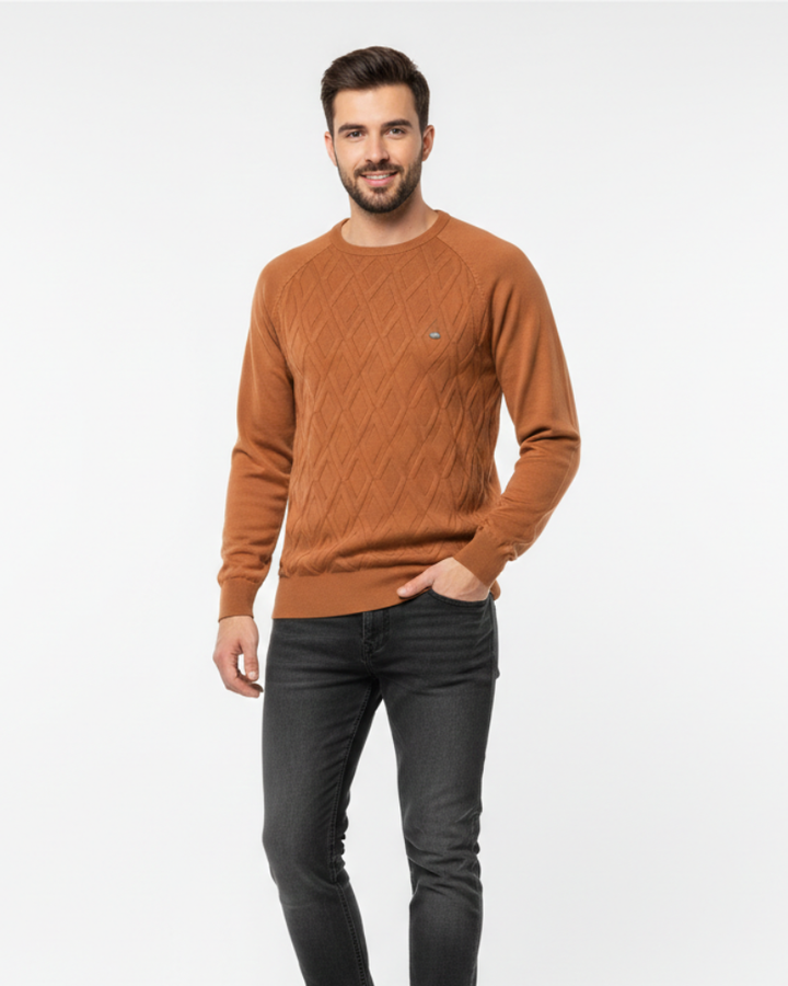 Clay Maglione Uomo in Maglia – Motivo a Rombi Elegante e Traspirante