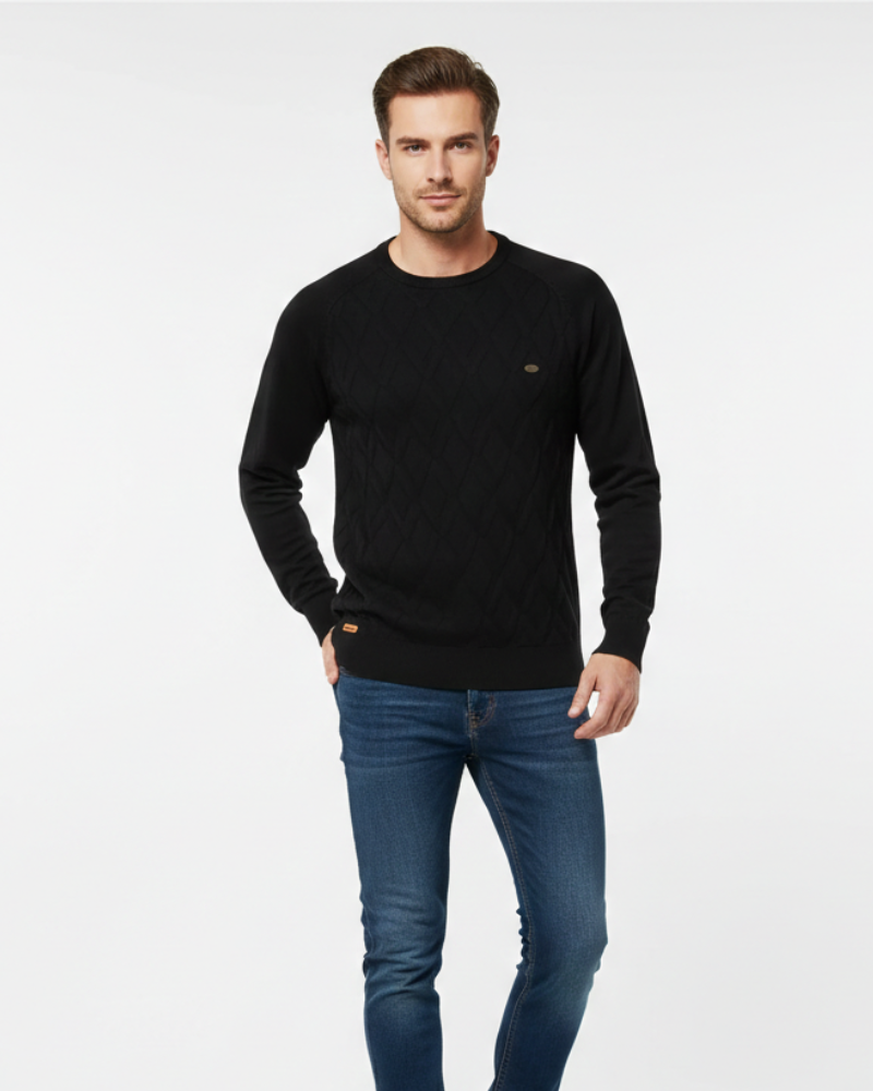 Clay Maglione Uomo in Maglia – Motivo a Rombi Elegante e Traspirante