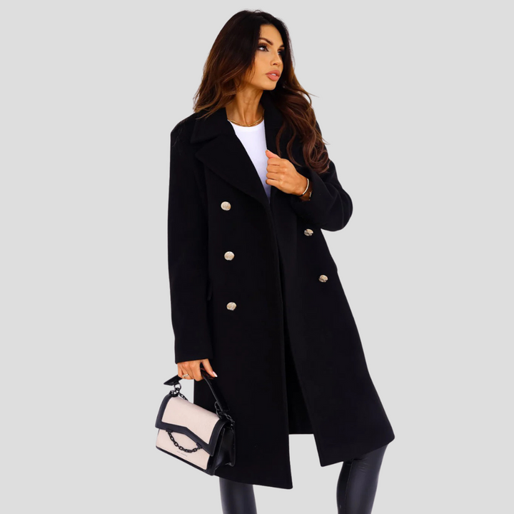 Issa Cappotto Donna Doppiopetto in Lana – Elegante Cappotto Invernale Classico