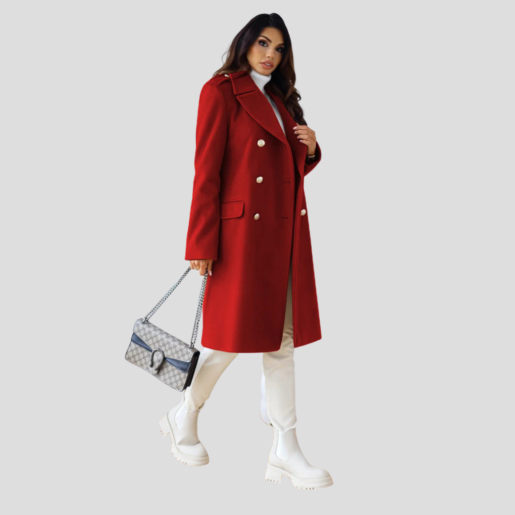 Issa Cappotto Donna Doppiopetto in Lana – Elegante Cappotto Invernale Classico