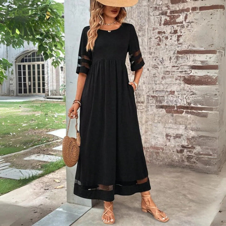 Summer Dress with Round Neck for Women | Maxi