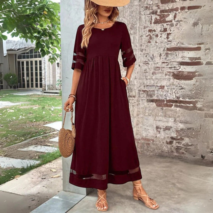 Summer Dress with Round Neck for Women | Maxi