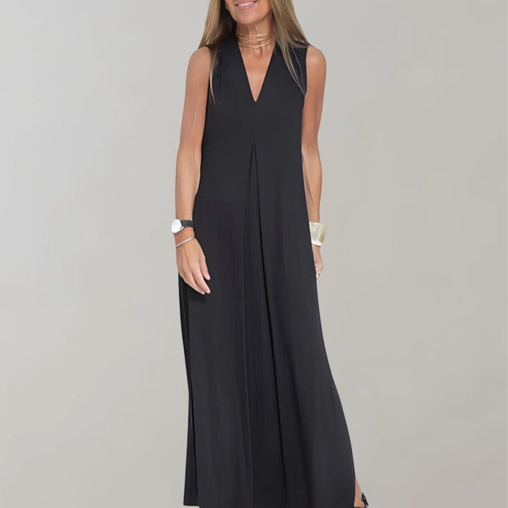 Rochie elegantă cu decolteu în V pentru femei | Maxi