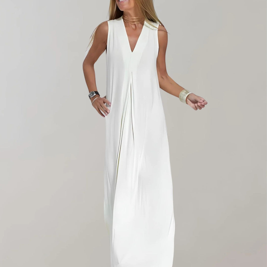 Rochie elegantă cu decolteu în V pentru femei | Maxi
