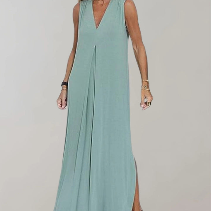 Rochie elegantă cu decolteu în V pentru femei | Maxi