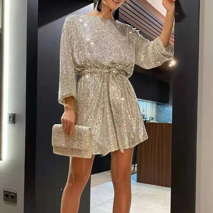 Rochie elegantă de petrecere cu decolteu barcă pentru femei | Mini