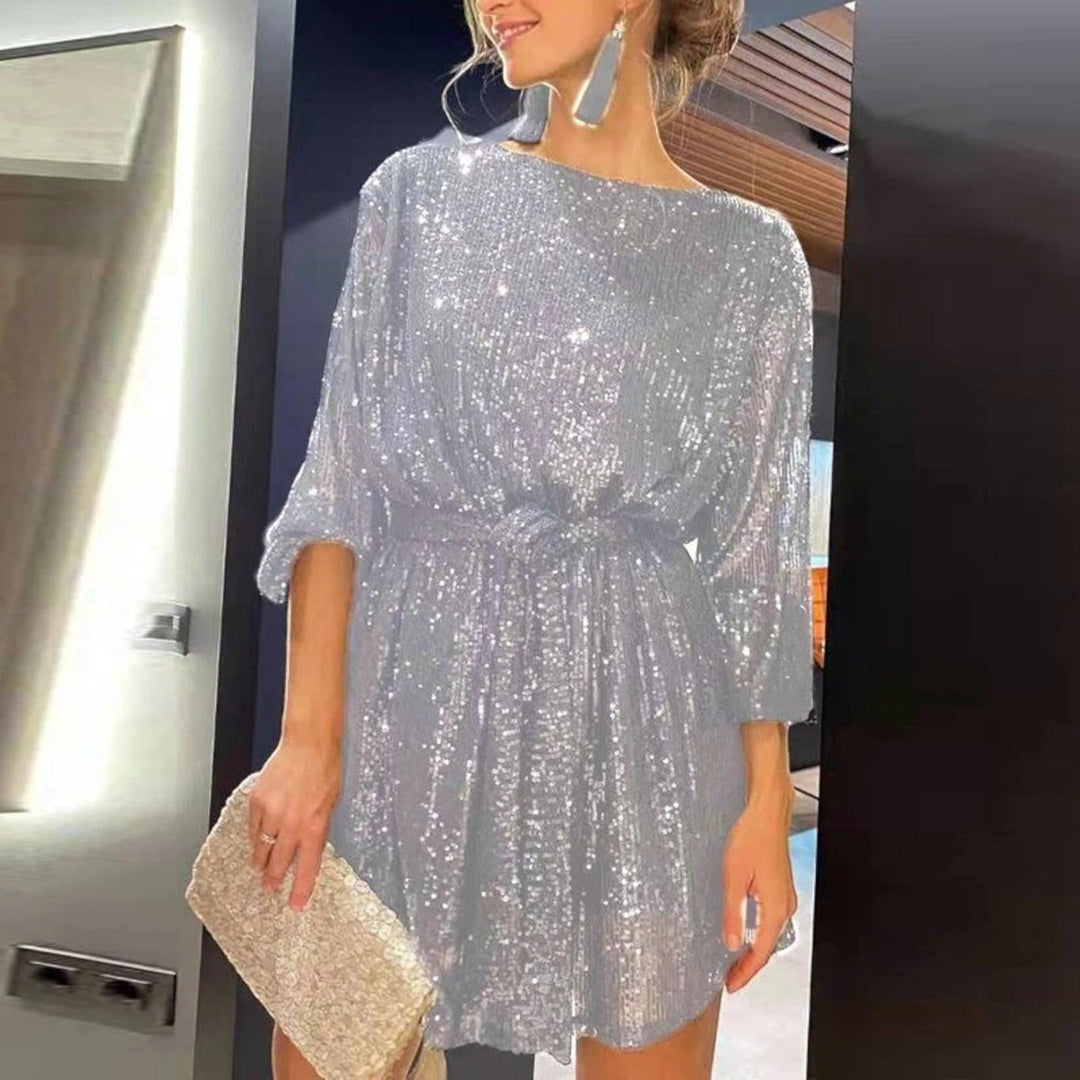 Rochie elegantă de petrecere cu decolteu barcă pentru femei | Mini