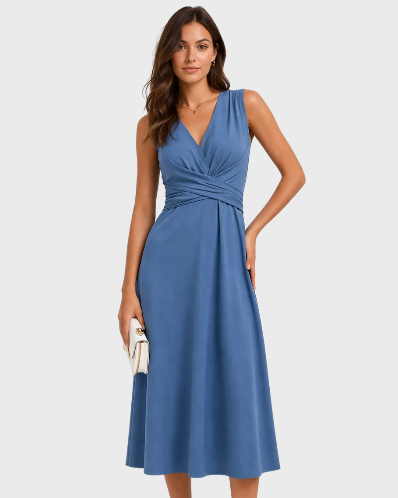 Rochie Midi Sally pentru Femei – Ușoară, Respirabilă, Croială Confortabilă și Stil Elegant