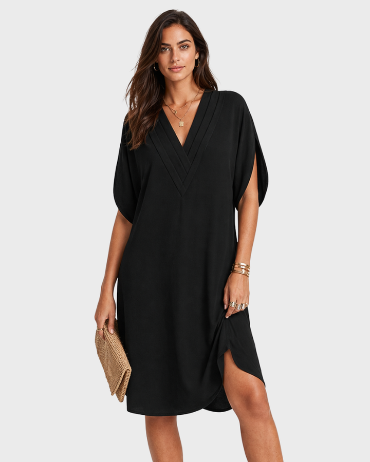Dorina Vestito Estivo Donna – Scollo V, Taglio Fluido & Design Minimal Elegante