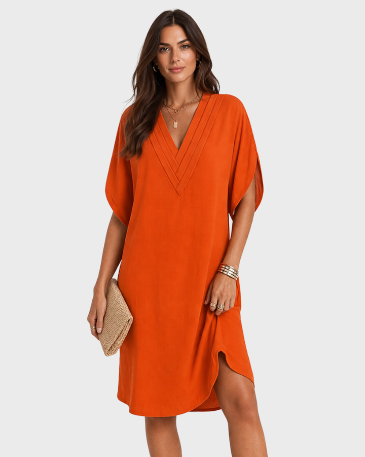 Dorina Vestito Estivo Donna – Scollo V, Taglio Fluido & Design Minimal Elegante