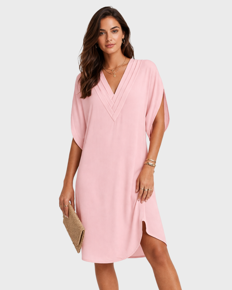 Dorina Vestito Estivo Donna – Scollo V, Taglio Fluido & Design Minimal Elegante