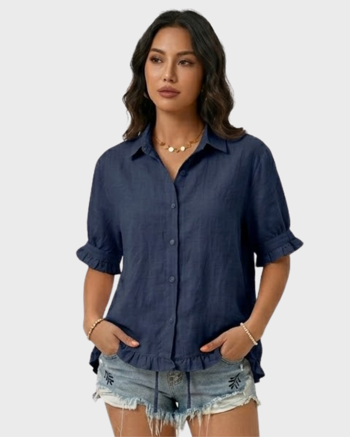Rebecca Koszula Damska Elegancka z Bawełny – Wszechstronna Bluzka Casual Chic Komfort