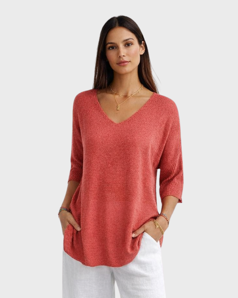 Daphne Top Donna Elegante – Miękki, Oddychający Sweter z Luźnym, Casualowym Krojem Chic
