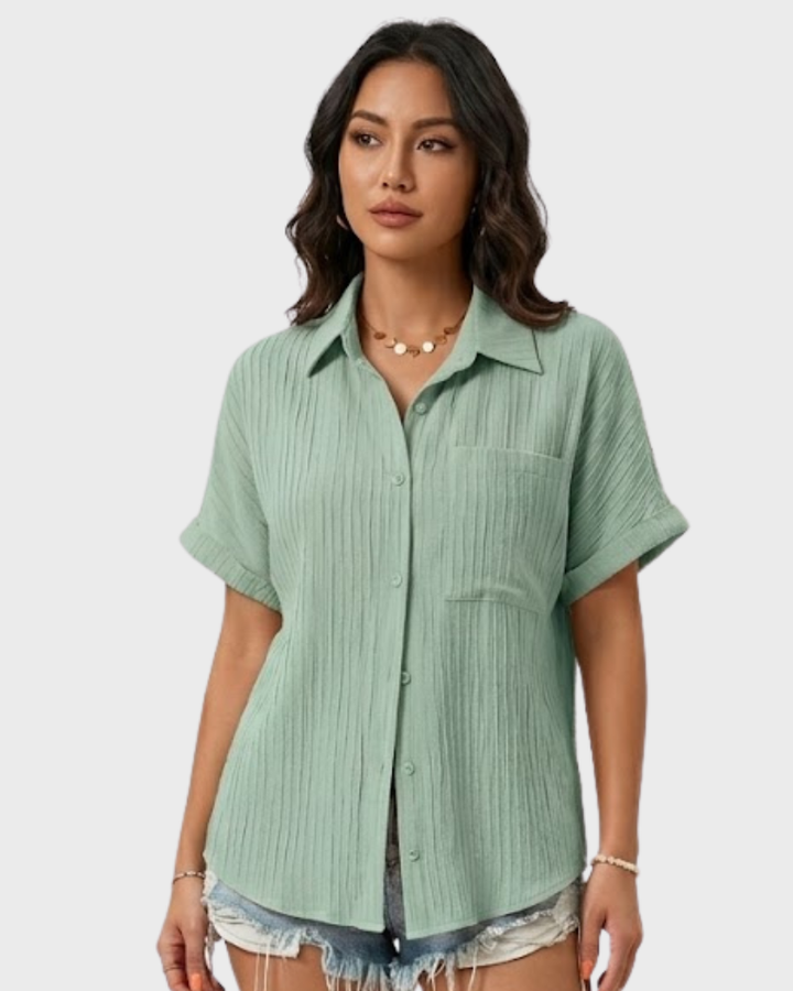 Jasmine Polo Donna Elegante – Maglia a Maniche Corte con Colletto Classico e Tasca