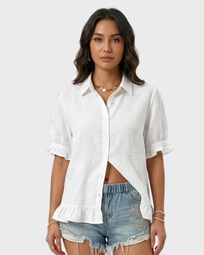 Rebecca Koszula Damska Elegancka z Bawełny – Wszechstronna Bluzka Casual Chic Komfort