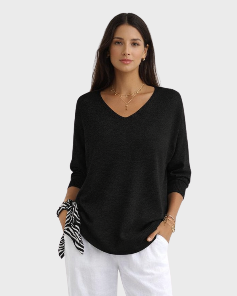 Daphne Top Donna Elegante – Miękki, Oddychający Sweter z Luźnym, Casualowym Krojem Chic