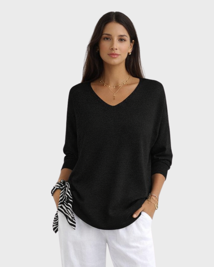 Daphne Top Donna Elegante – Miękki, Oddychający Sweter z Luźnym, Casualowym Krojem Chic