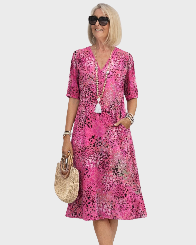 Sarah Abito Donna Floreale Casual – Lekka Elegancka Sukienka o Luźnym Kroju