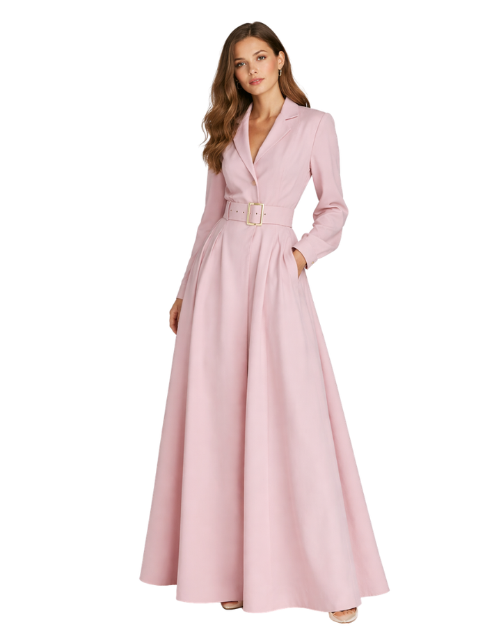Livia Abito Donna Blazer Midi – Elegancka sukienka z kopertowym dekoltem i plisowaną spódnicą