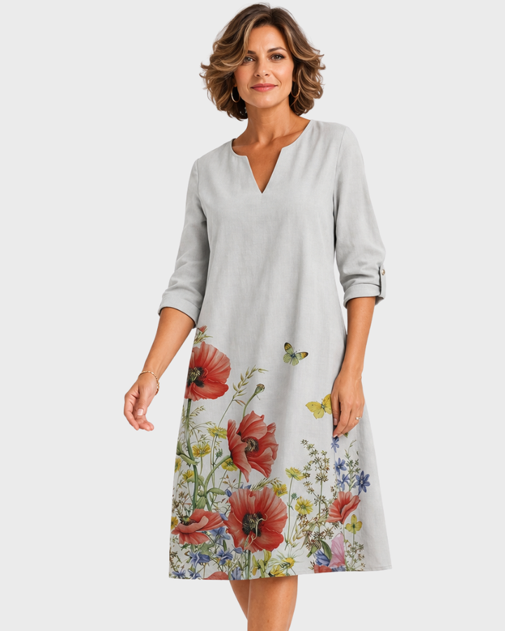 Ledwig Vestito Tunica Donna – Stampa Floreale, Taglio A-Line & Design Fluido Elegante