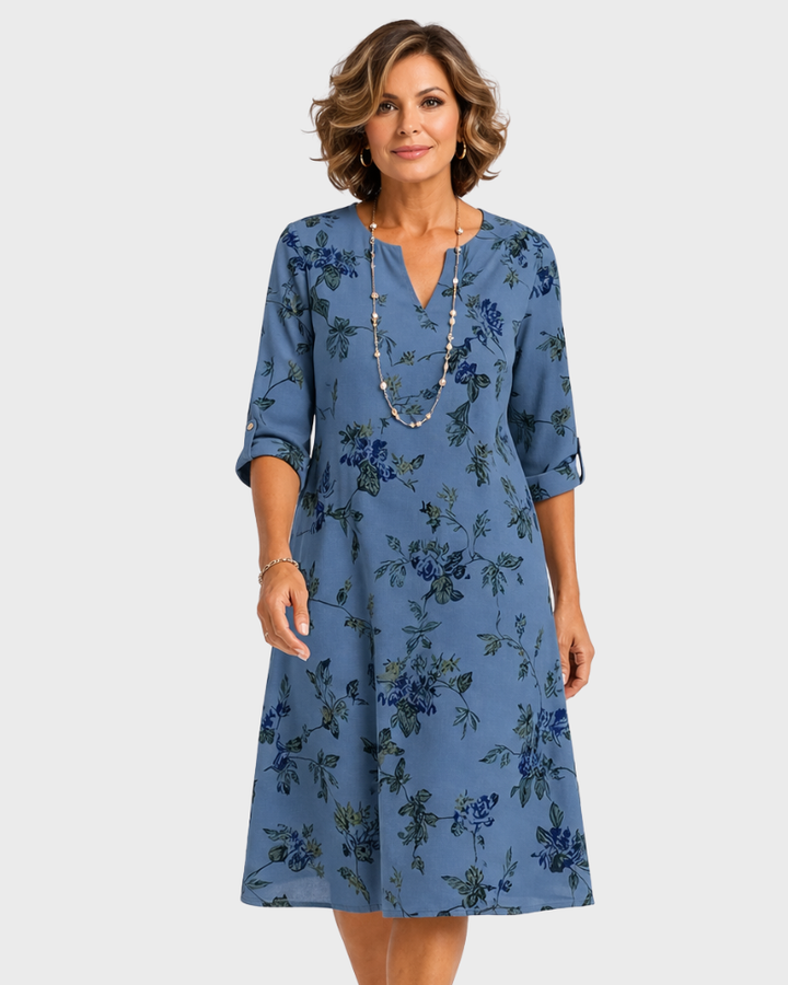 Ledwig Vestito Tunica Donna – Stampa Floreale, Taglio A-Line & Design Fluido Elegante