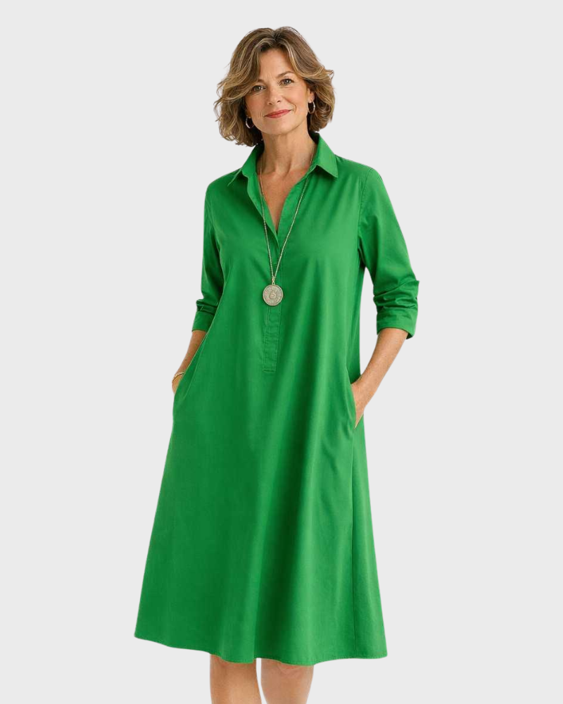 Edna Vestito Midi Donna – Eleganza Moderna, Taglio Fluido & Stile Minimal Raffinato