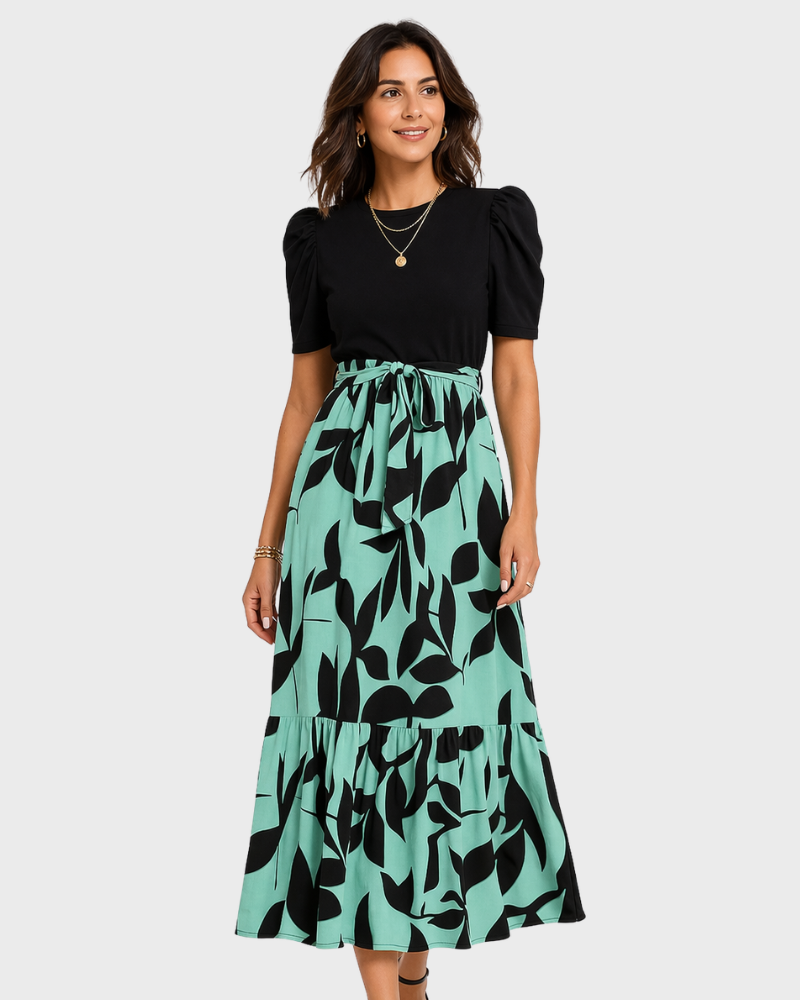 Alessandra Vestito Donna – Stampa Floreale, Scollo Rotondo & Stile Estivo Elegante