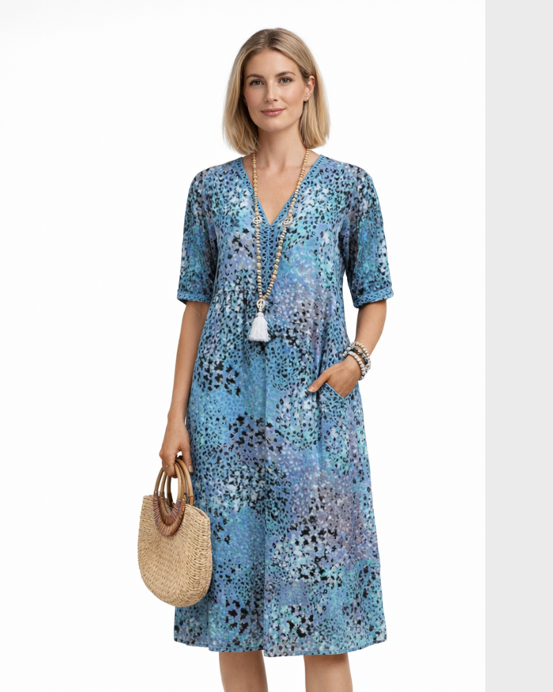 Sarah Abito Donna Floreale Casual – Lekka Elegancka Sukienka o Luźnym Kroju