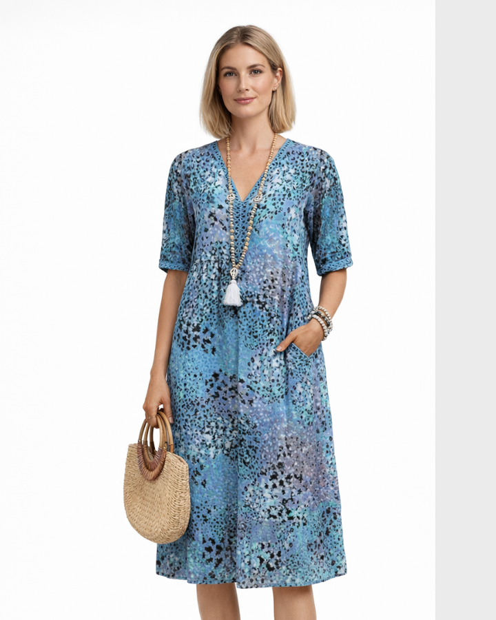 Sarah Abito Donna Floreale Casual – Lekka Elegancka Sukienka o Luźnym Kroju