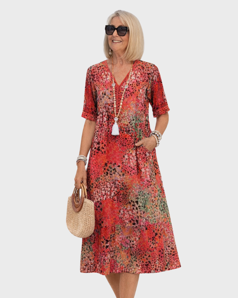 Sarah Abito Donna Floreale Casual – Lekka Elegancka Sukienka o Luźnym Kroju