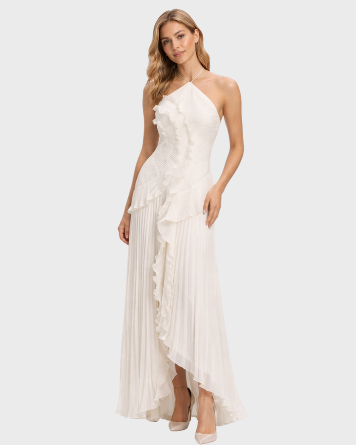 Alice Abito Donna Lungo Plissé Halter – Vestito Elegante Senza Spalline Fluido