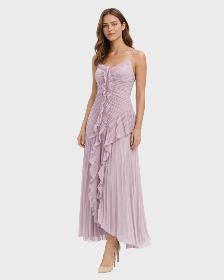 Alice Abito Donna Lungo Plissé Halter – Vestito Elegante Senza Spalline Fluido