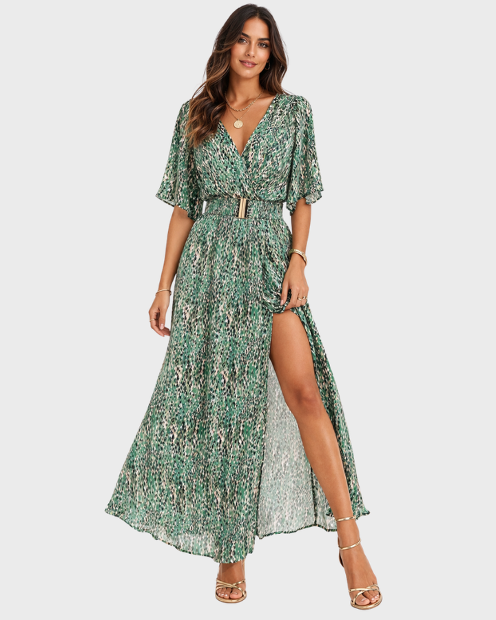 Dahlia Abito Donna Maxi Elegante – Vestito Portafoglio con Scollo a V e Fit Valorizzante