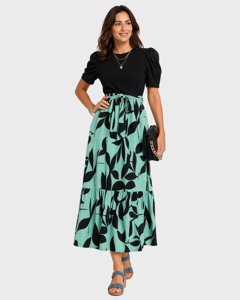 Alessandra Vestito Donna – Stampa Floreale, Scollo Rotondo & Stile Estivo Elegante