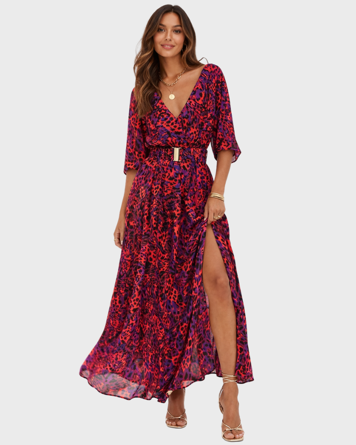 Dahlia Abito Donna Maxi Elegante – Vestito Portafoglio con Scollo a V e Fit Valorizzante