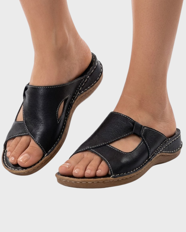 Margaret Sandale Damă din Piele – Sandale Elegante cu Talpă de Susținere și Confort