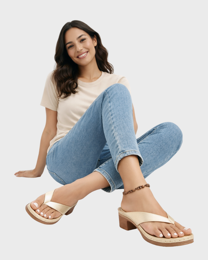 Divina Sandali Donna Tacco Basso – Sandali Ergonomici con Suola Antiscivolo Elegante
