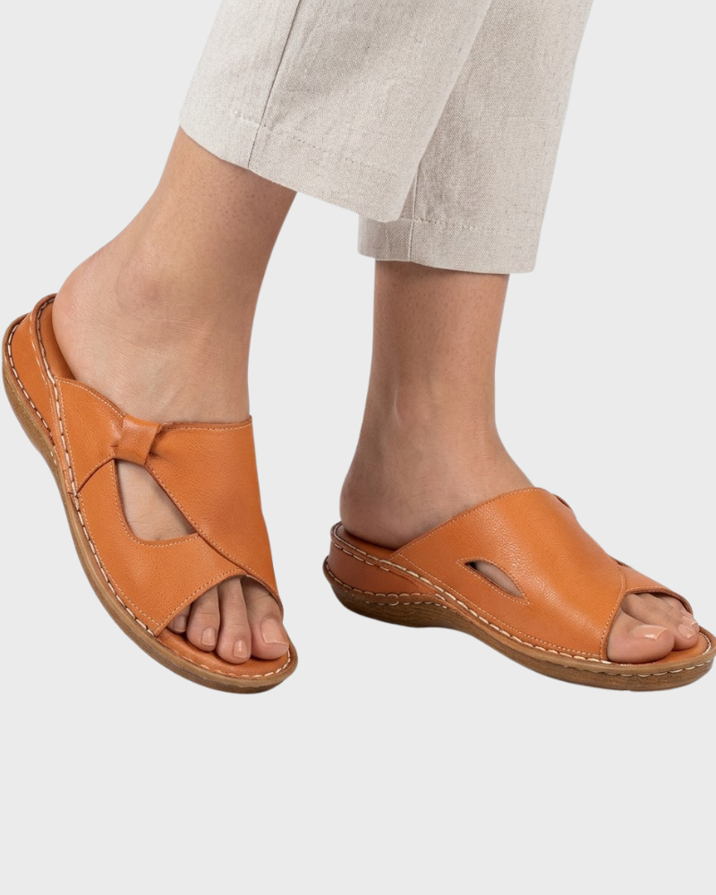 Margaret Sandale Damă din Piele – Sandale Elegante cu Talpă de Susținere și Confort