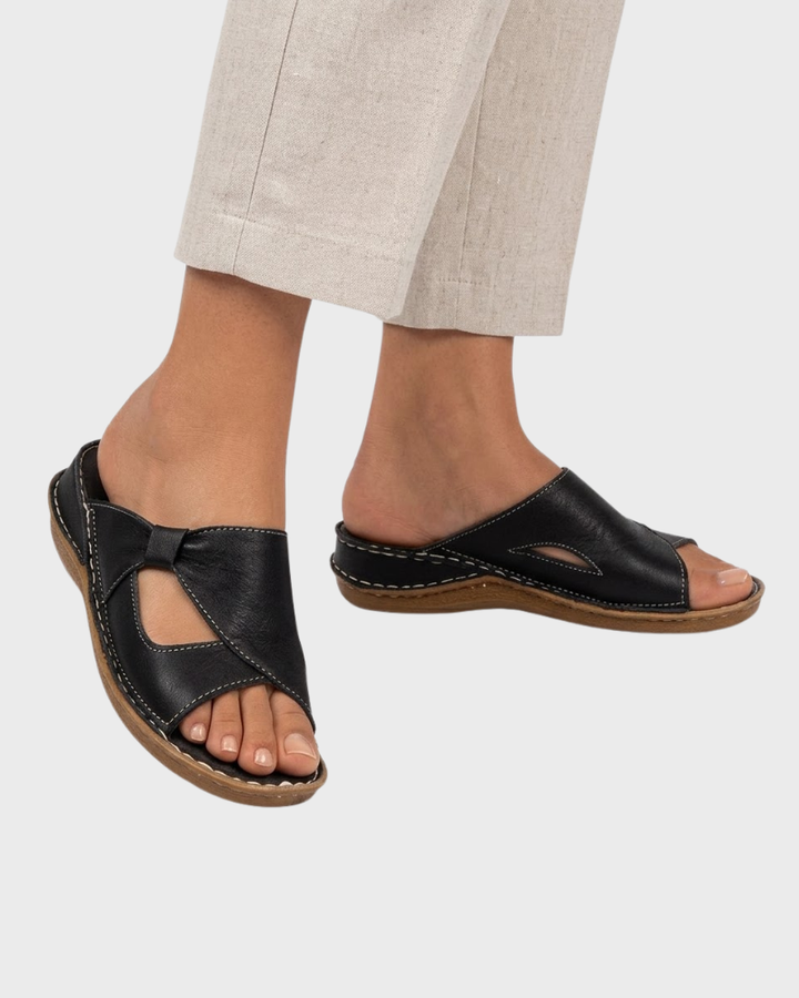 Margaret Sandale Damă din Piele – Sandale Elegante cu Talpă de Susținere și Confort