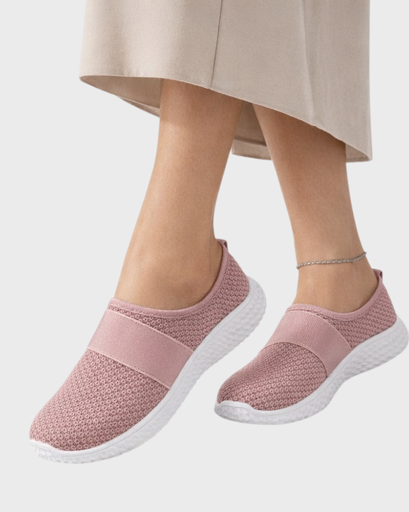 Matilda Slip-On Sneakers til Kvinder – Sko med Velcro, Åndbart Net og Stødabsorberende Sål