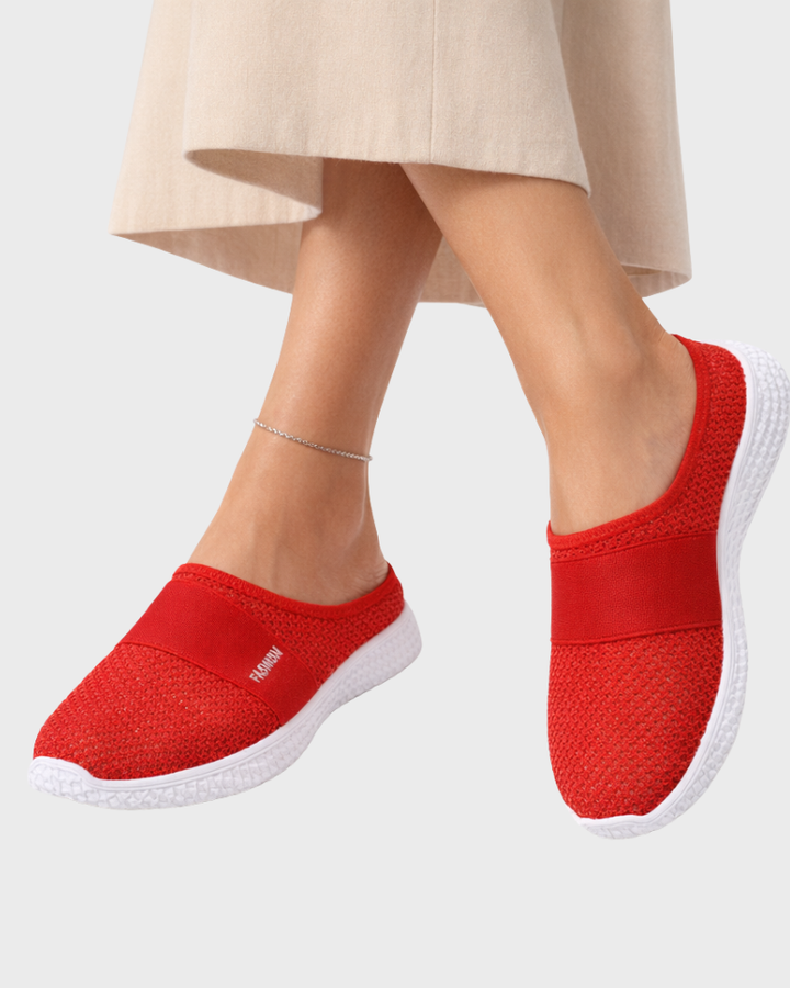 Matilda Slip-On Sneakers til Kvinder – Sko med Velcro, Åndbart Net og Stødabsorberende Sål