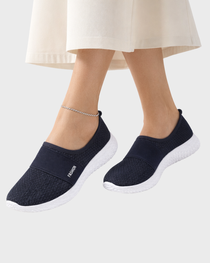 Matilda Slip-On Sneakers til Kvinder – Sko med Velcro, Åndbart Net og Stødabsorberende Sål